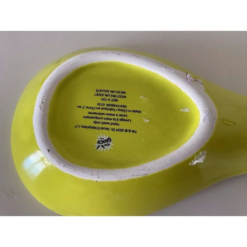 Dr Seuss How The Grinch Stole Christmas Ceramic Spoon Rest‎ Holiday Green NEW